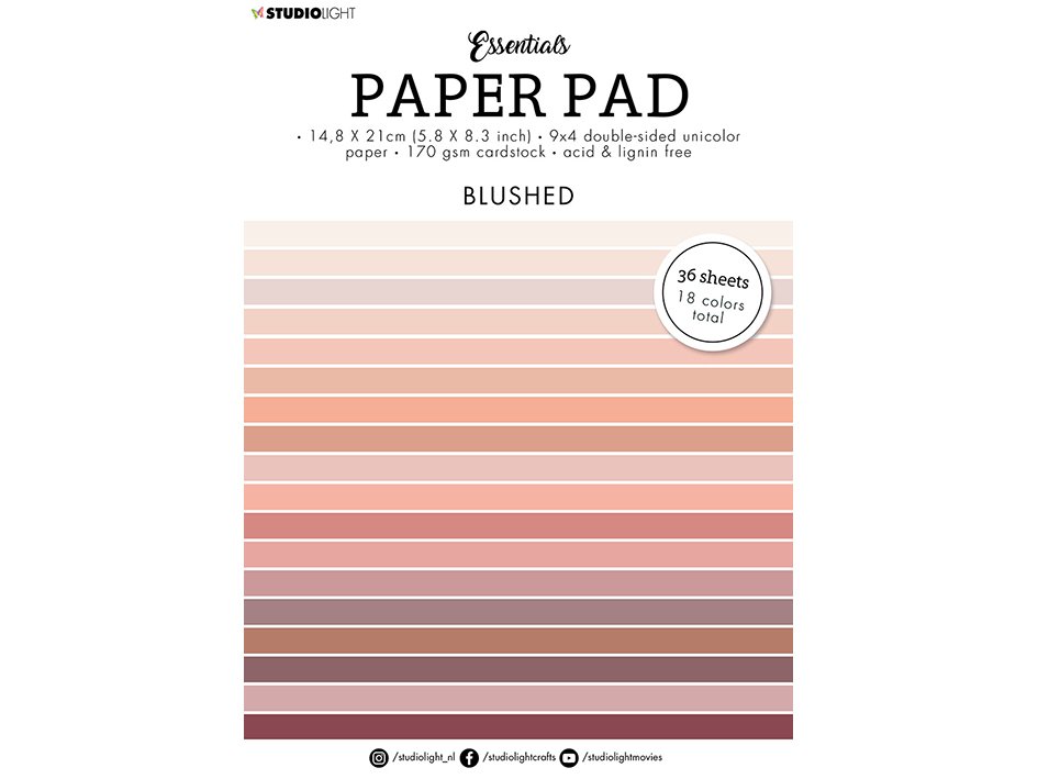 Studio Light Essentials Paper Pad – Unicolor Blushed – Global Hobby og ...