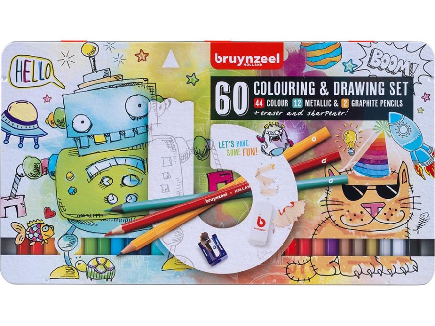 Bruynzeel Fargeblyanter Sett 60stk Colouring & Drawing Global Hobby